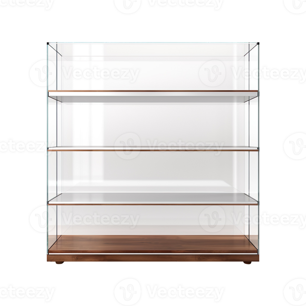 empty Showcase with shelves isolated on transparent background png