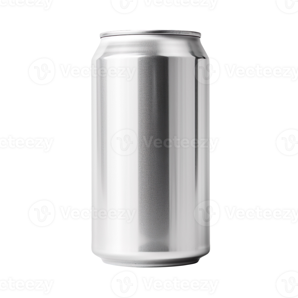 Empty beer soda can isolated on transparent background png