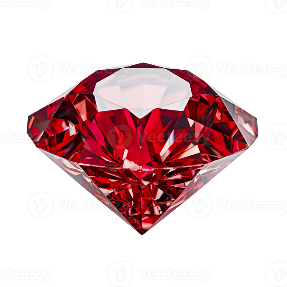 diamond on red isolated on transparent background png