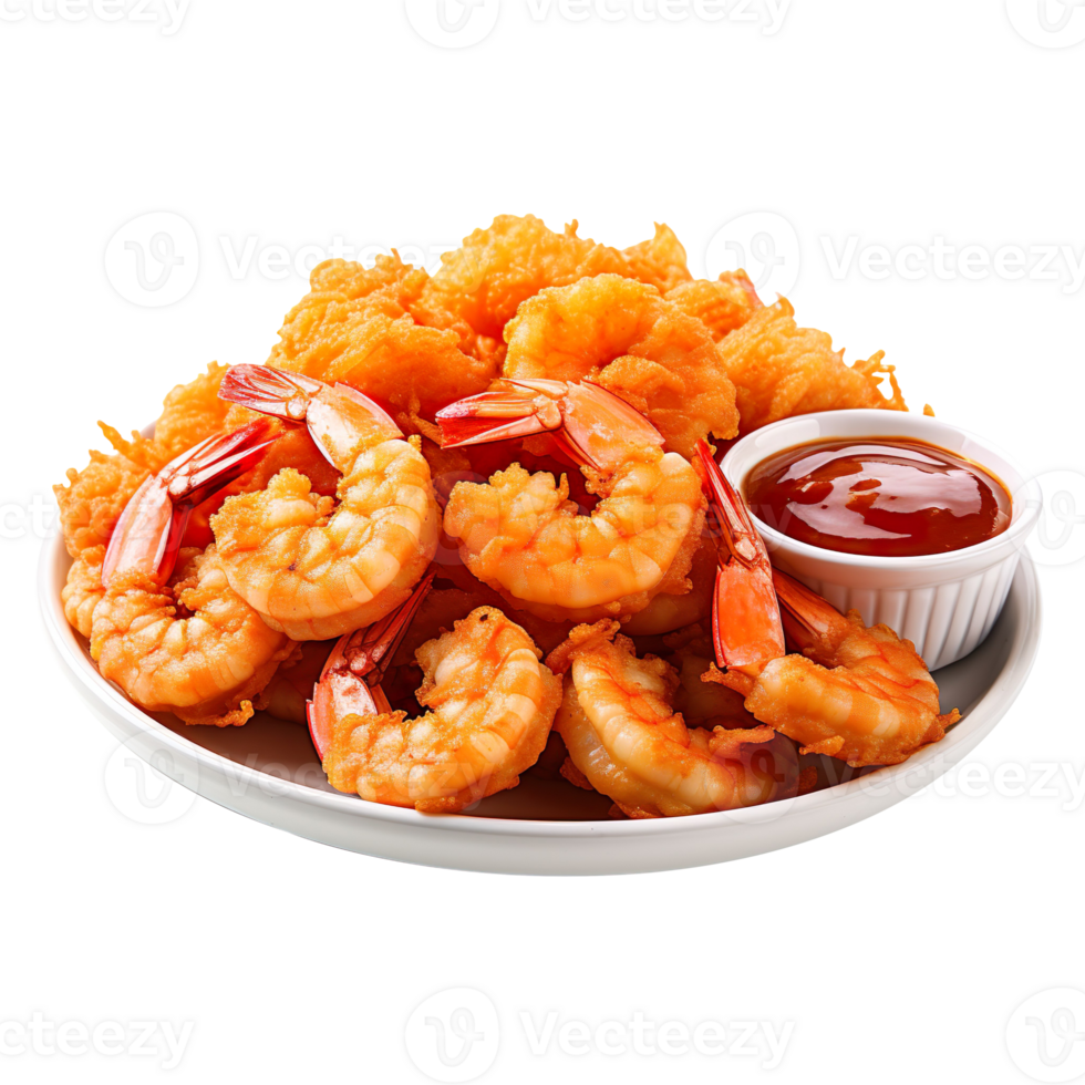 Fried shrimp isolated on transparent background png