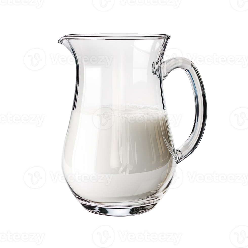 Glass jug of fresh milk isolated on transparent background png