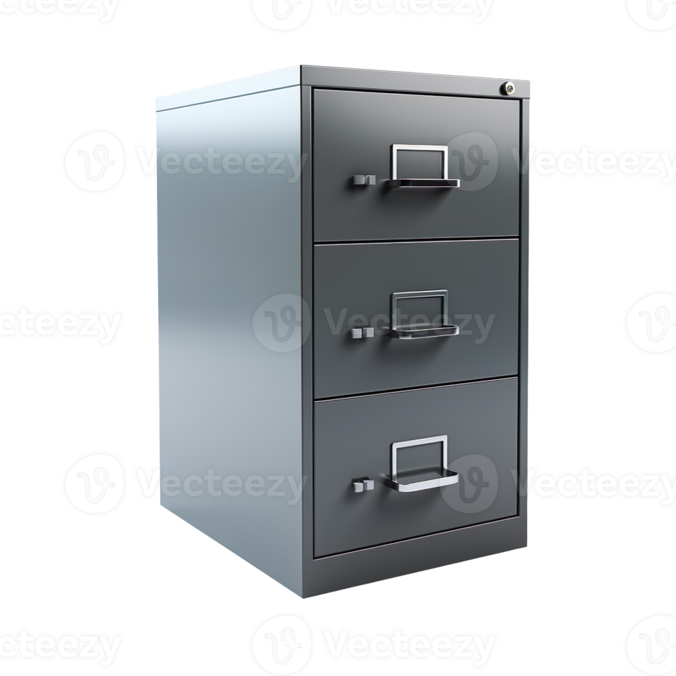 Gray Filing Cabinet isolated on transparent background png