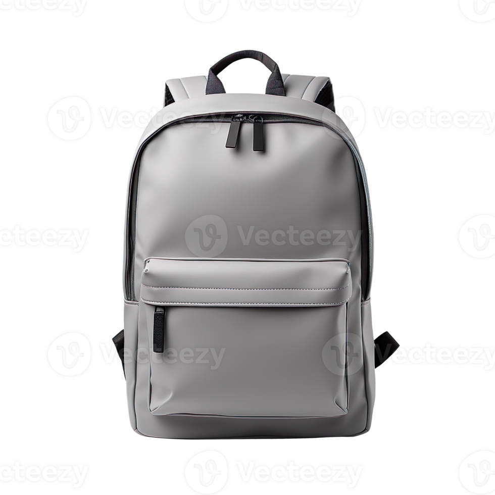 Gray backpack isolated on transparent background png