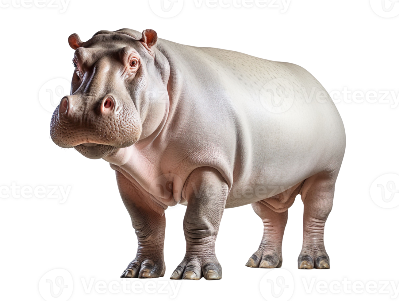 Full body of hippopotamus isolated on transparent background png