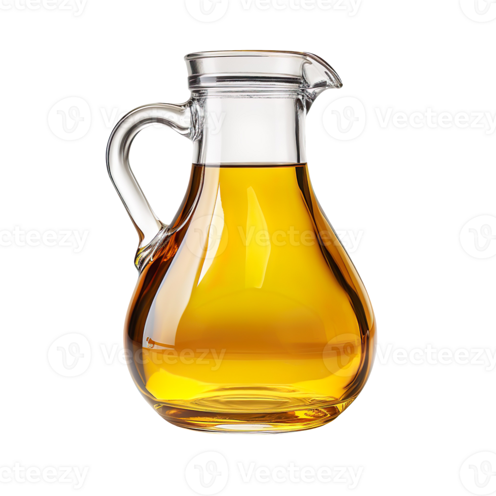 Glass jug of cooking oil isolated on transparent background png
