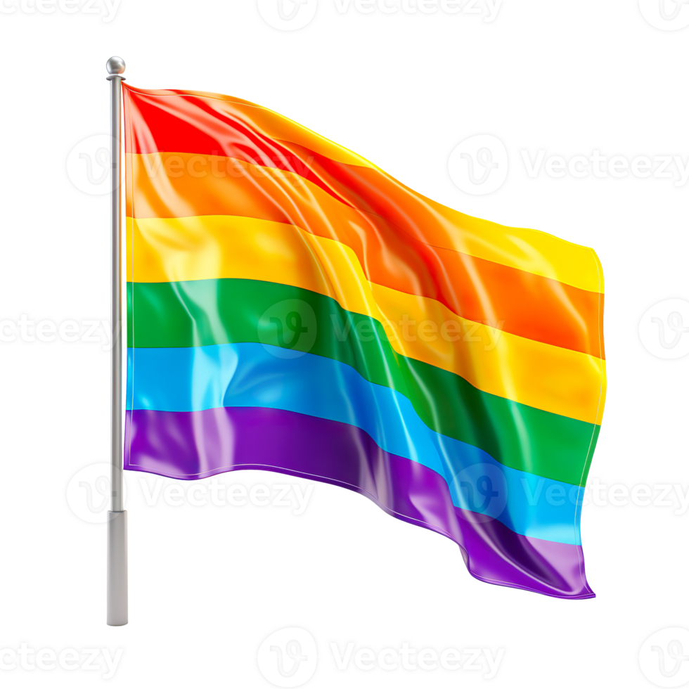 Gay pride rainbow flag isolated on transparent background png