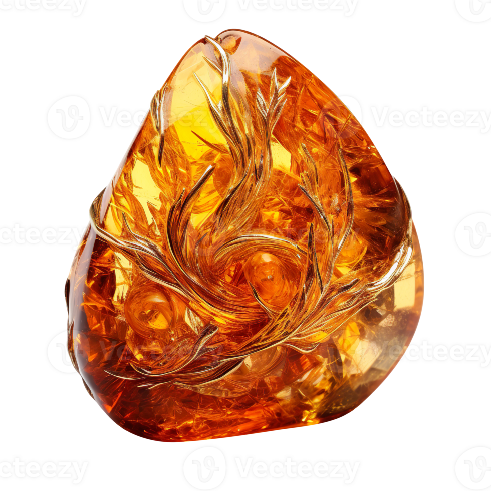 golden amber isolated on transparent background png
