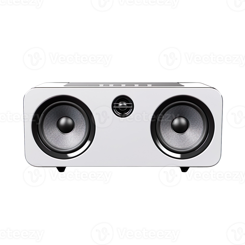 horizontal rectangular music speaker isolated on transparent background png