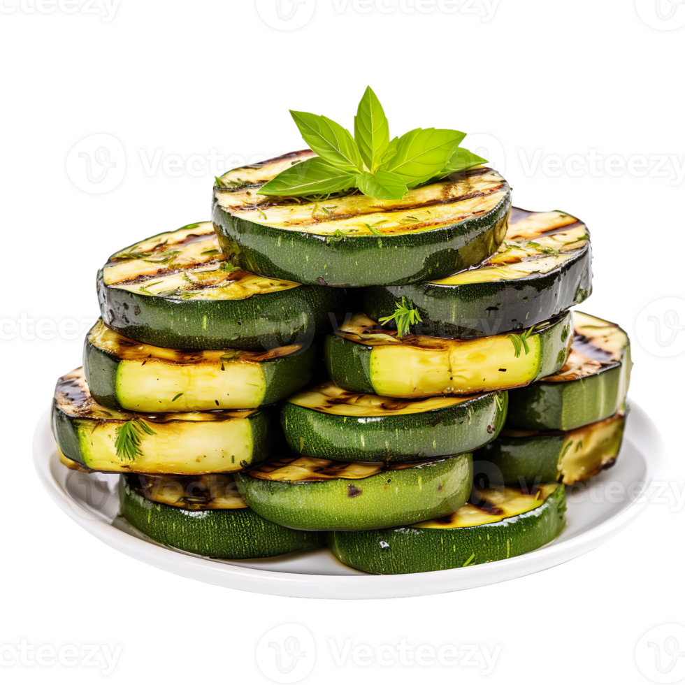 Grilled zucchini isolated on transparent background png