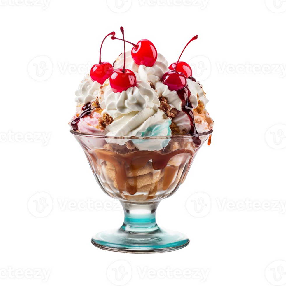 Ice Cream Sundae isolated on transparent background png