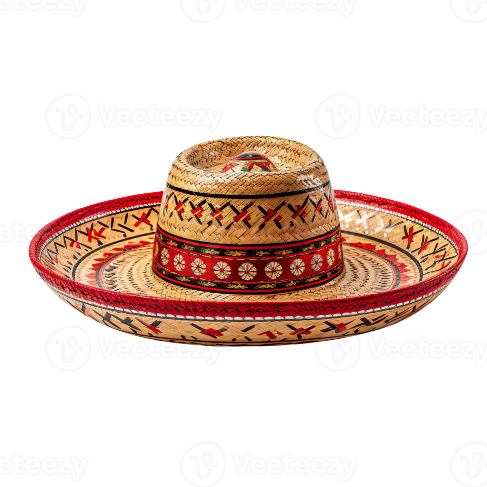 Mexican sombrero hat isolated on transparent background png