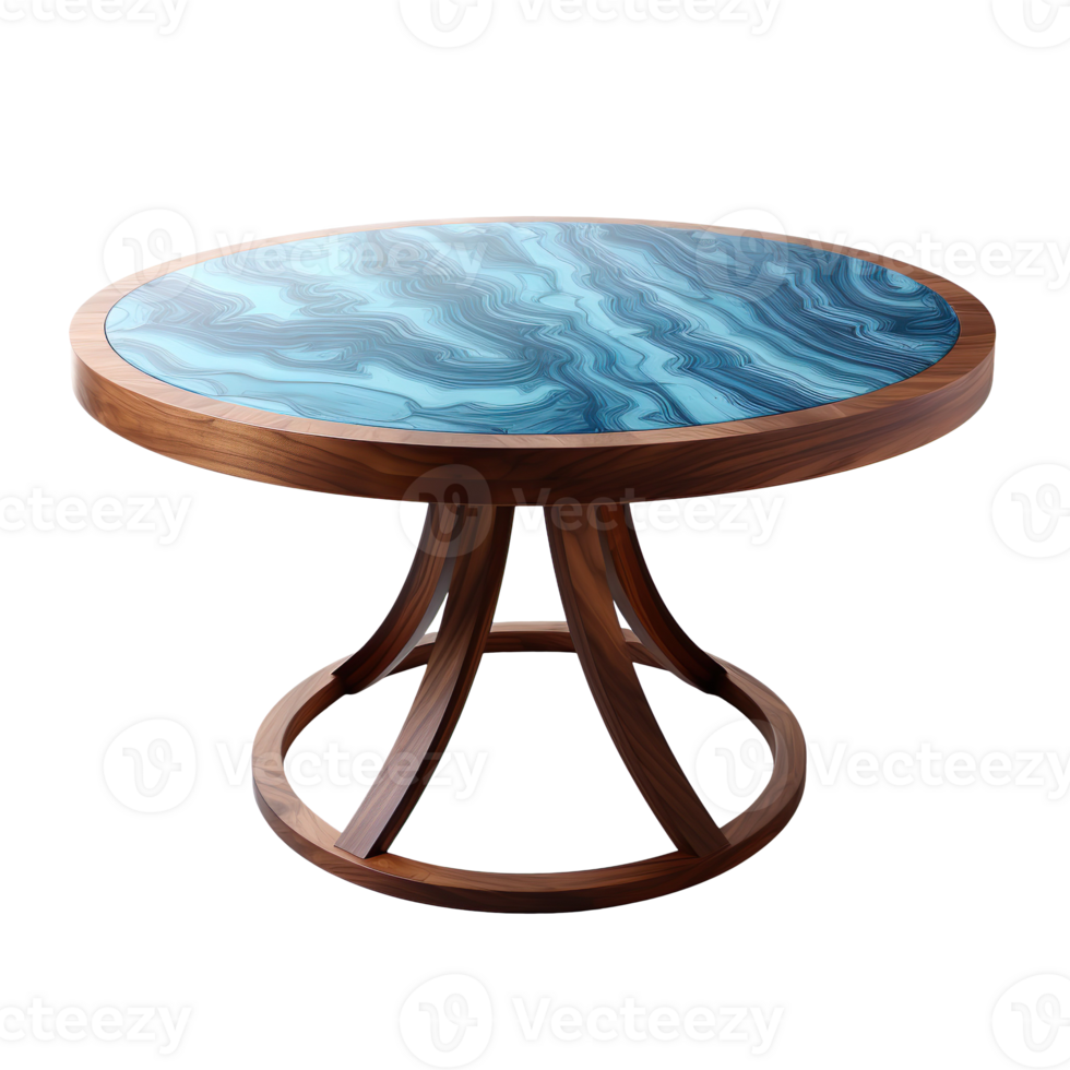Modern round table isolated on transparent background png