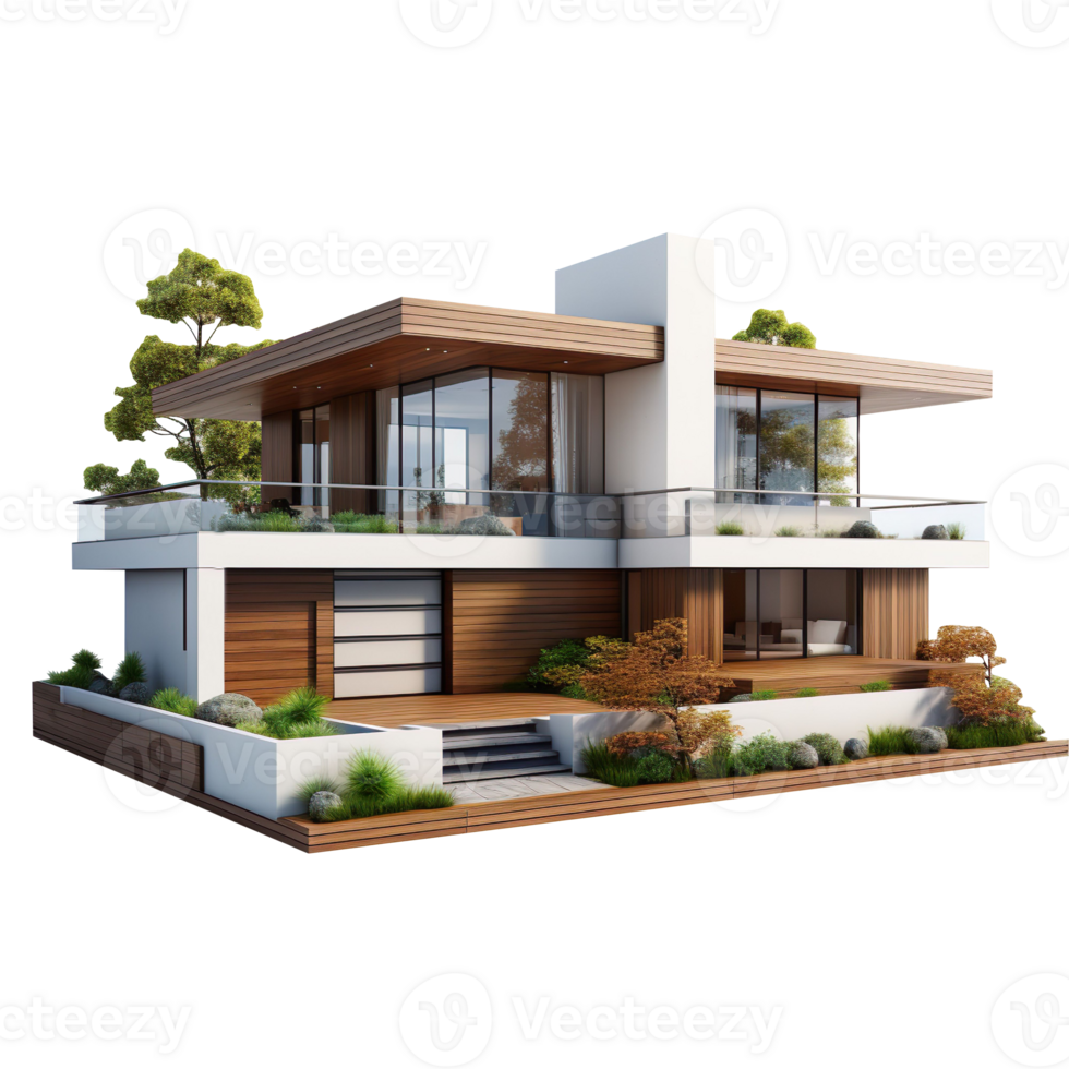 Modern House isolated on transparent background png