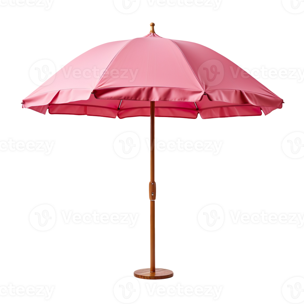 Pink beach umbrella isolated on transparent background png