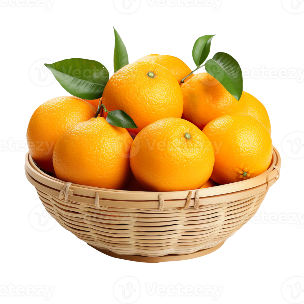 Oranges In Basket isolated on transparent background png