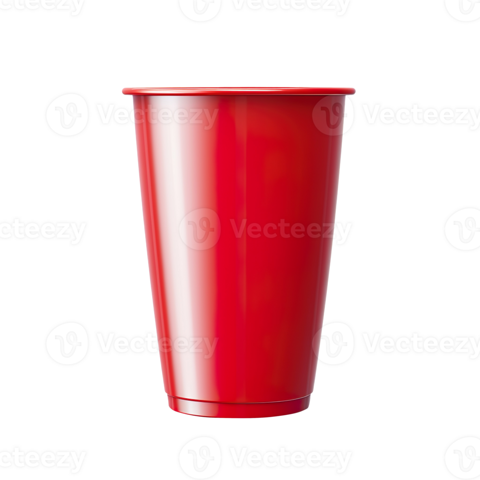 Plastic red cup isolated on transparent background png