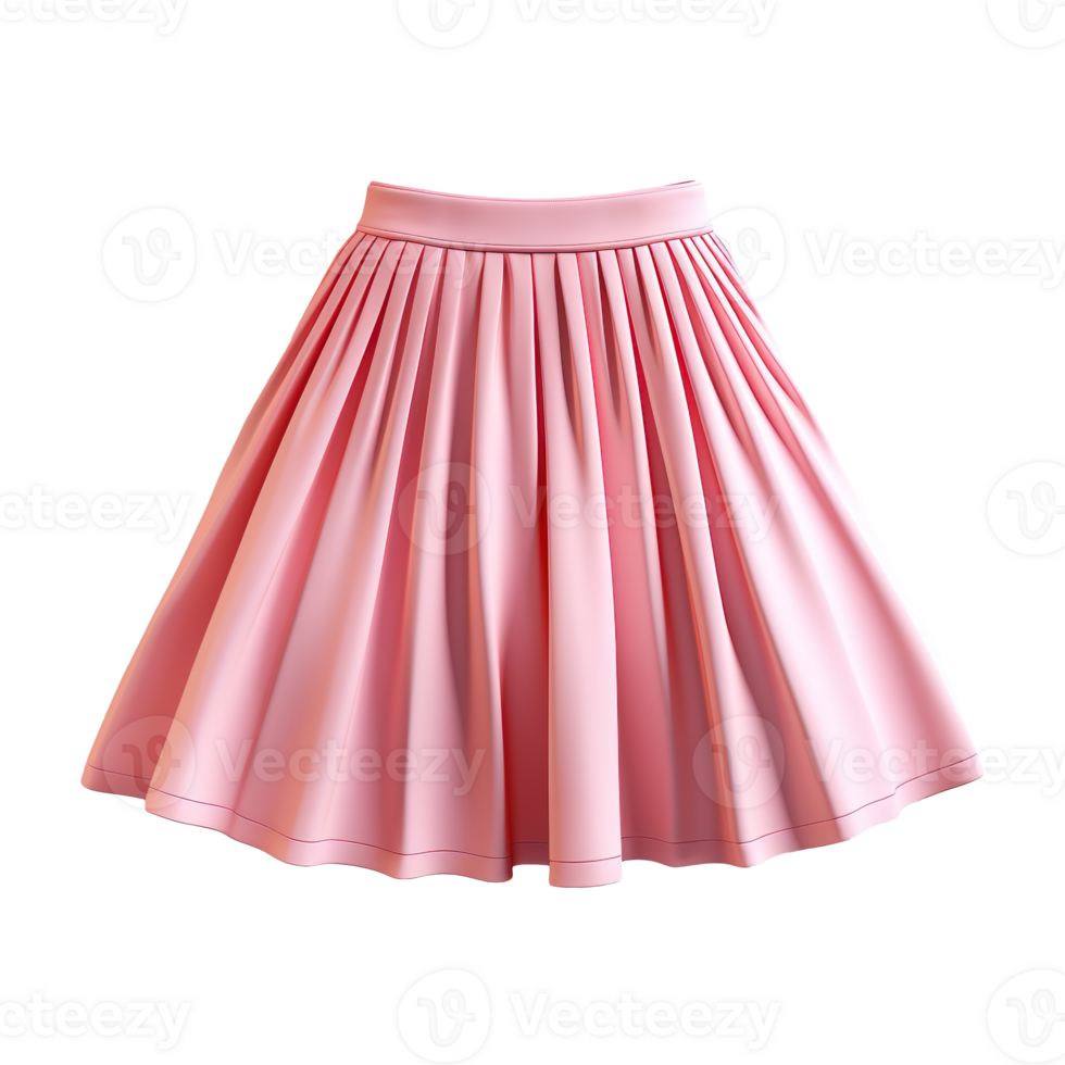 Pink pleated skirt isolated on transparent background png