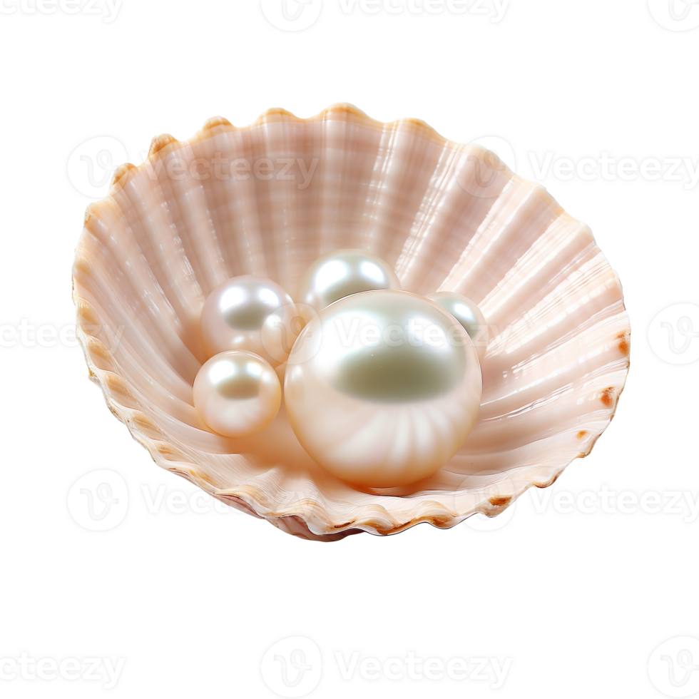 pearl in a shell isolated on transparent background png