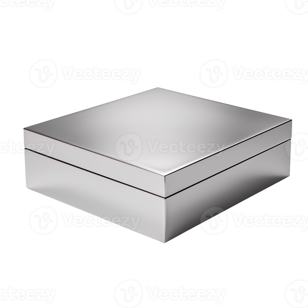 silver box isolated on transparent background png