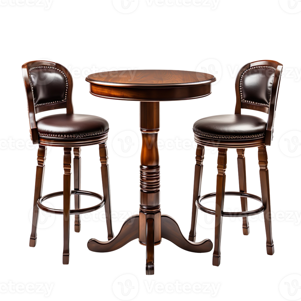 Pub table set isolated on transparent background png