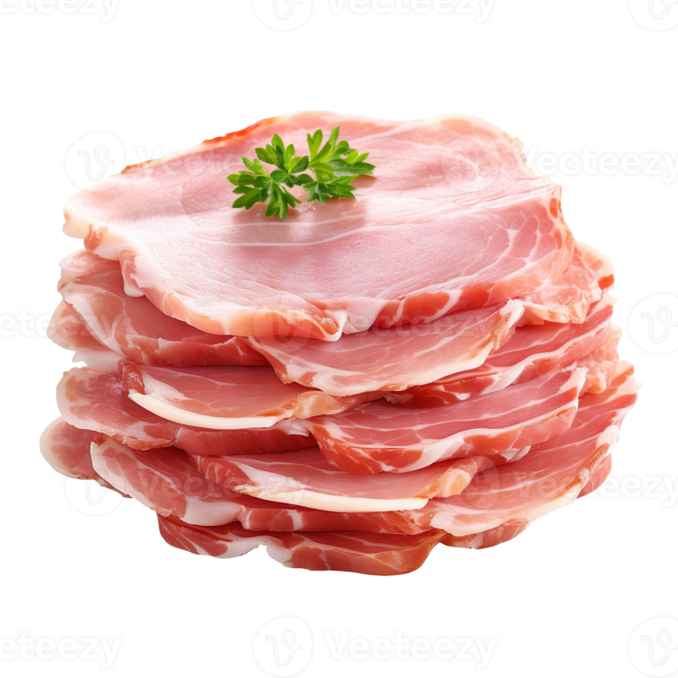 pork ham slices isolated on transparent background png