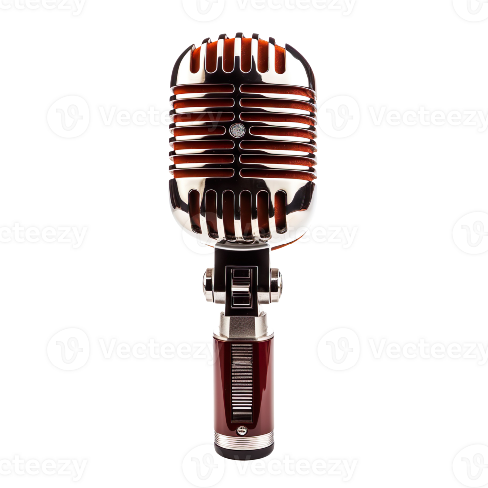 Retro style microphone isolated on transparent background png