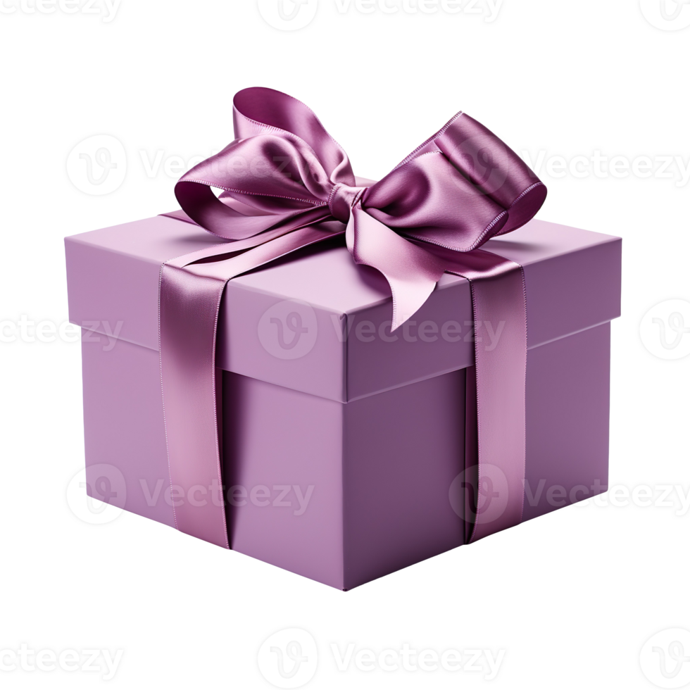 Purple gift box isolated on transparent background png