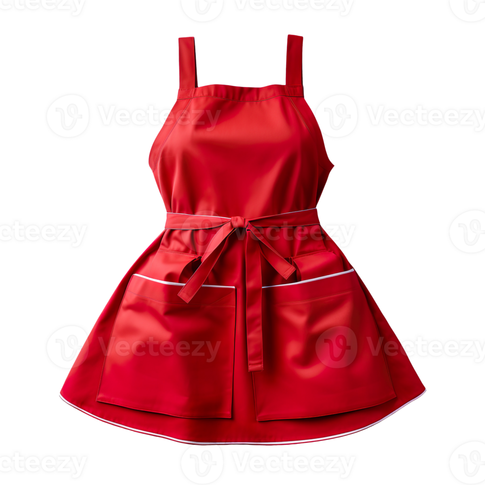 Red apron isolated on transparent background png