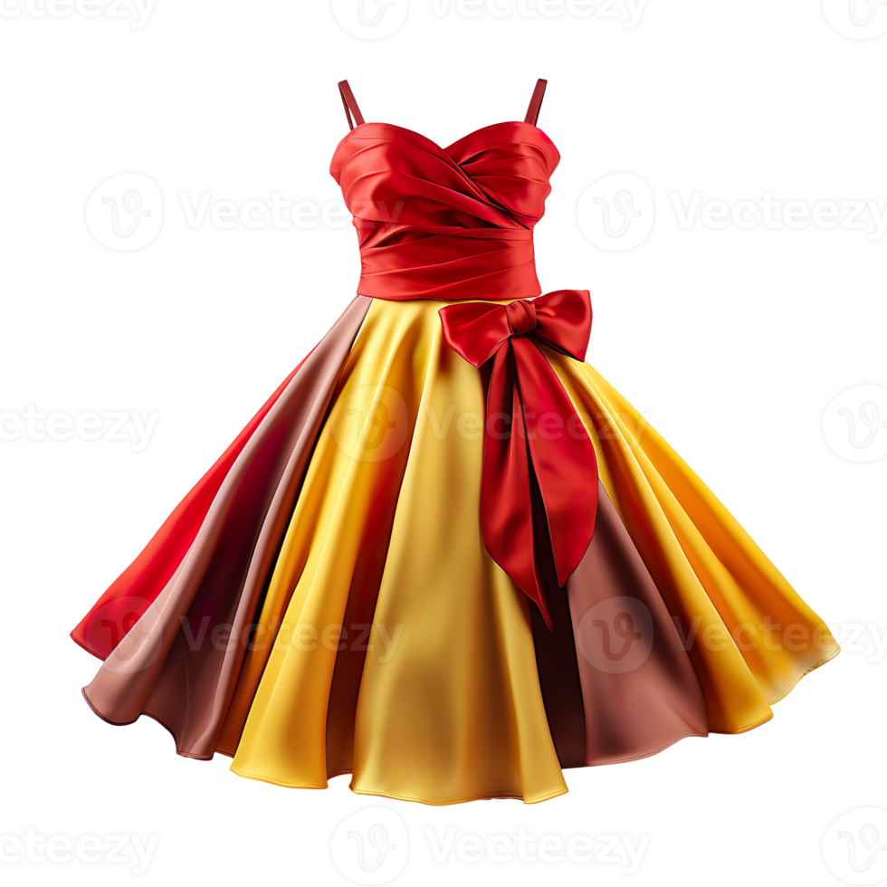 rosso giallo retrò Vintage ▾ vestito isolato su trasparente sfondo png