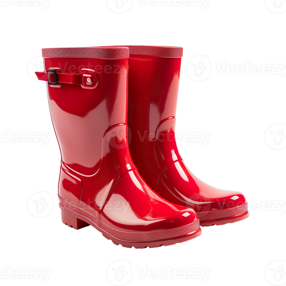 Red Rain Boot isolated on transparent background png