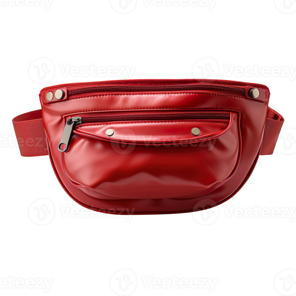 Red waist pouch isolated on transparent background png