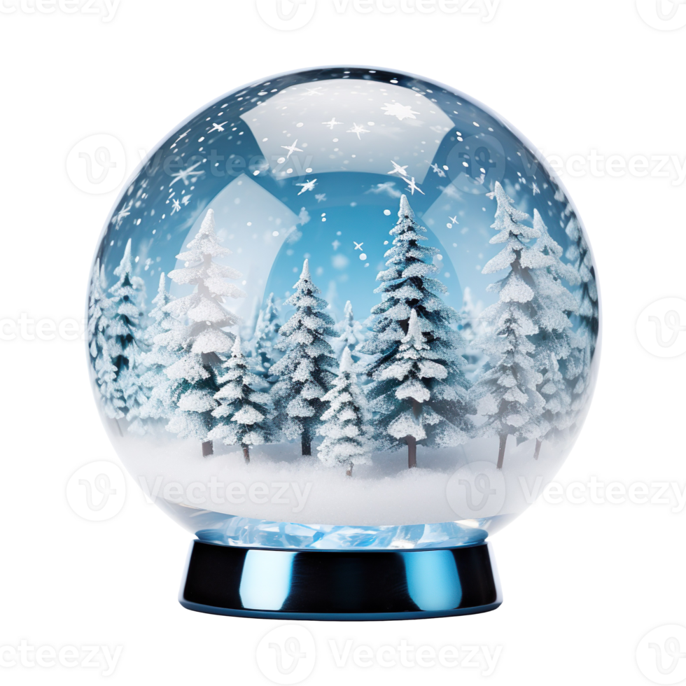 snow globe with snow isolated on transparent background png