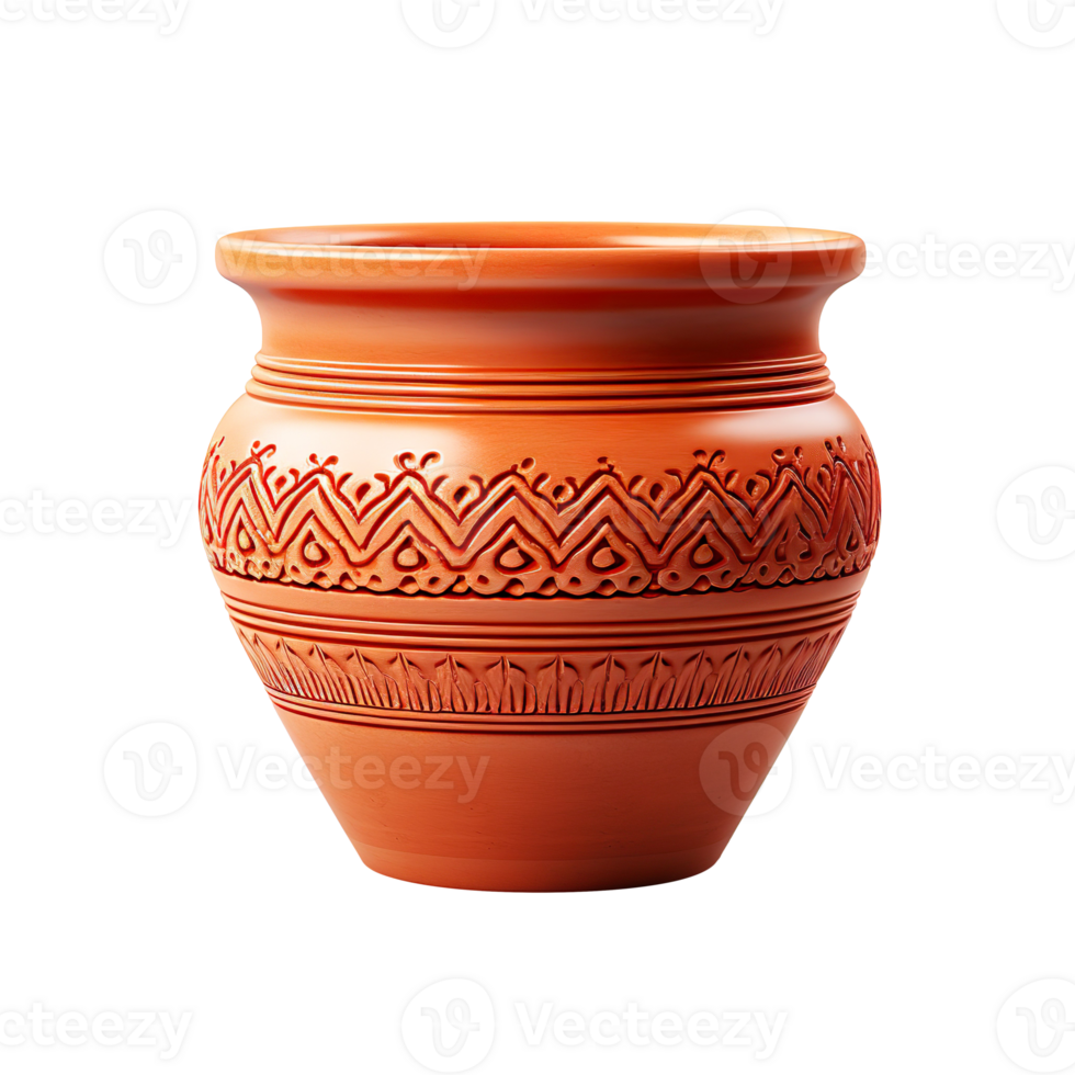 Terracotta Clay Pot isolated on transparent background png