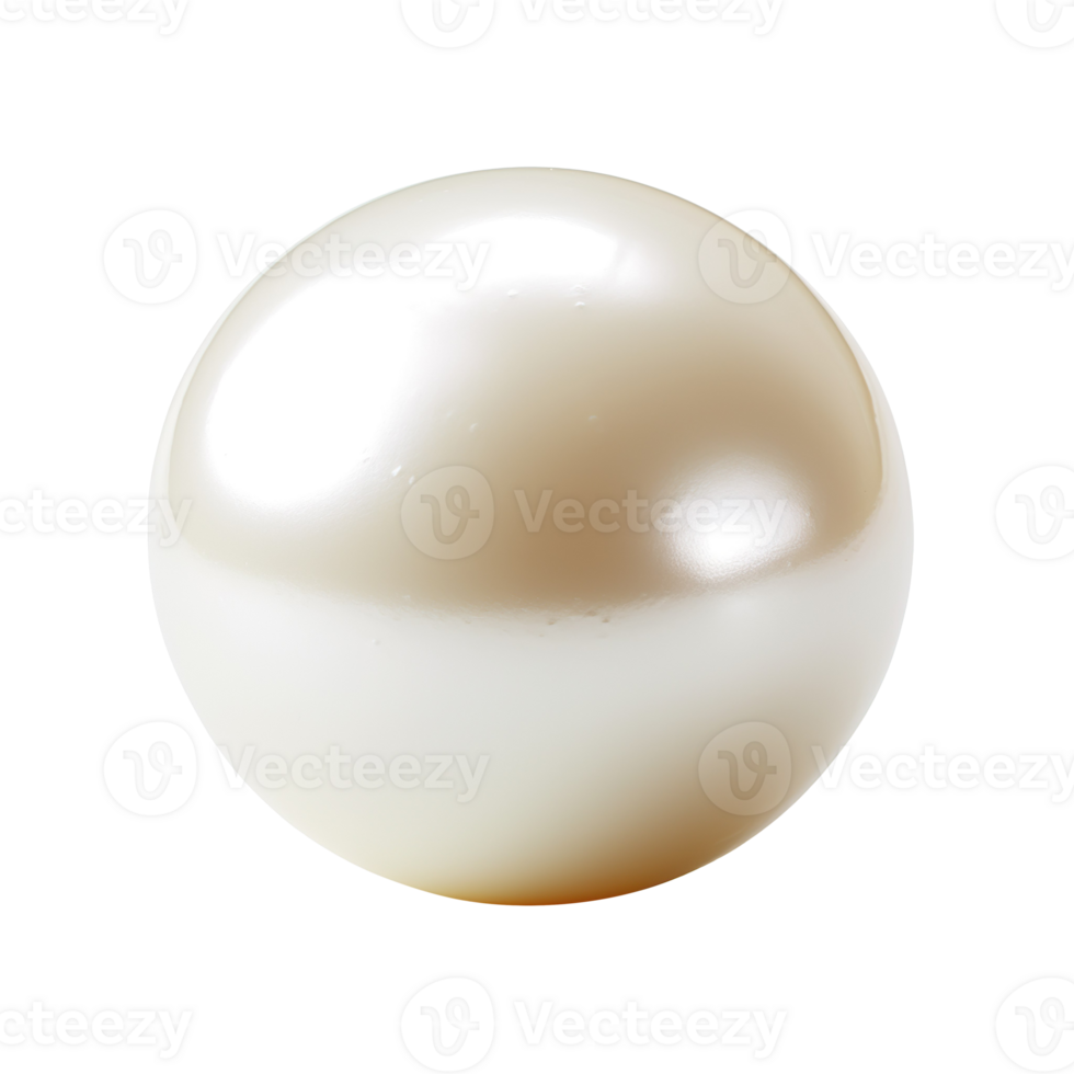 white pearl isolated on transparent background png