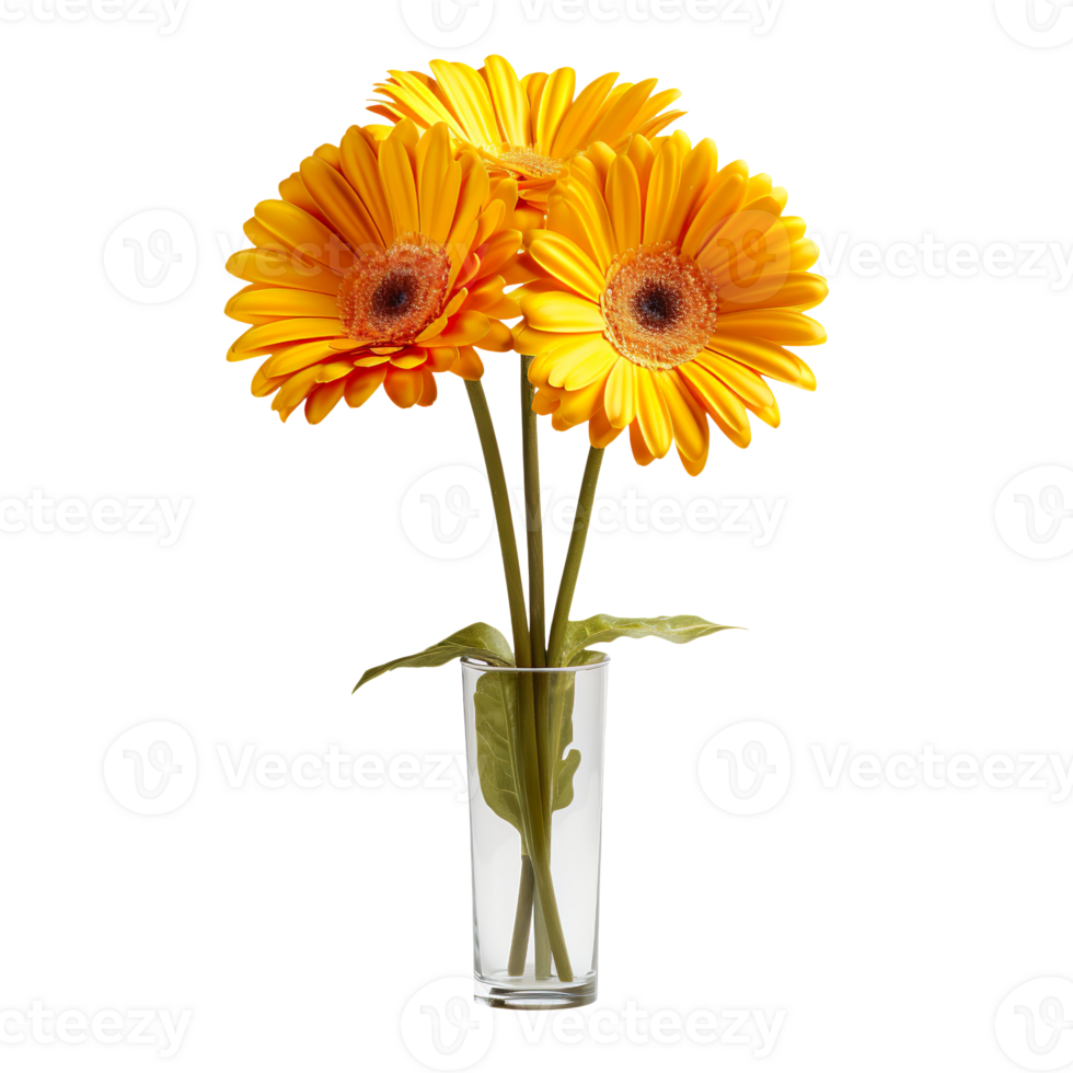 yellow gerber daisy isolated on transparent background png
