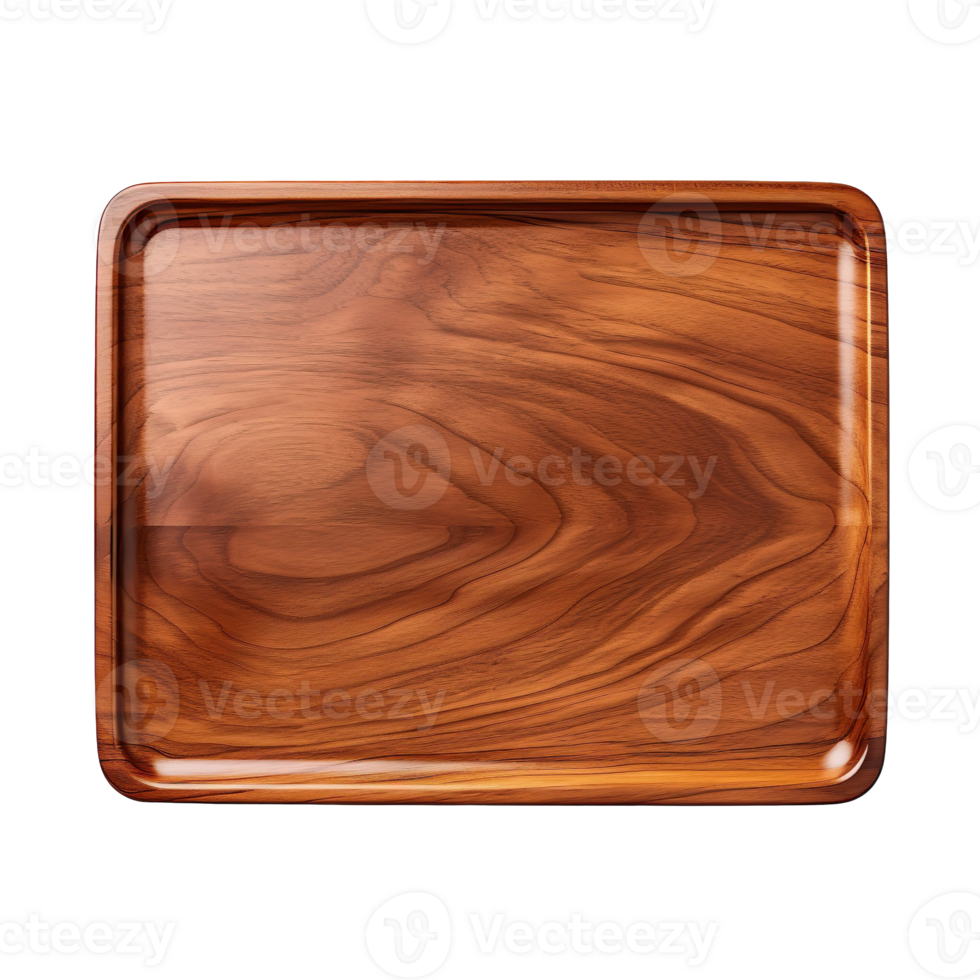 wooden serving tray isolated on transparent background png