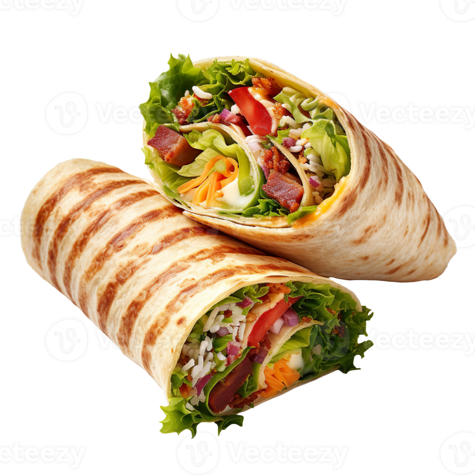 wrap sandwich isolated on transparent background png