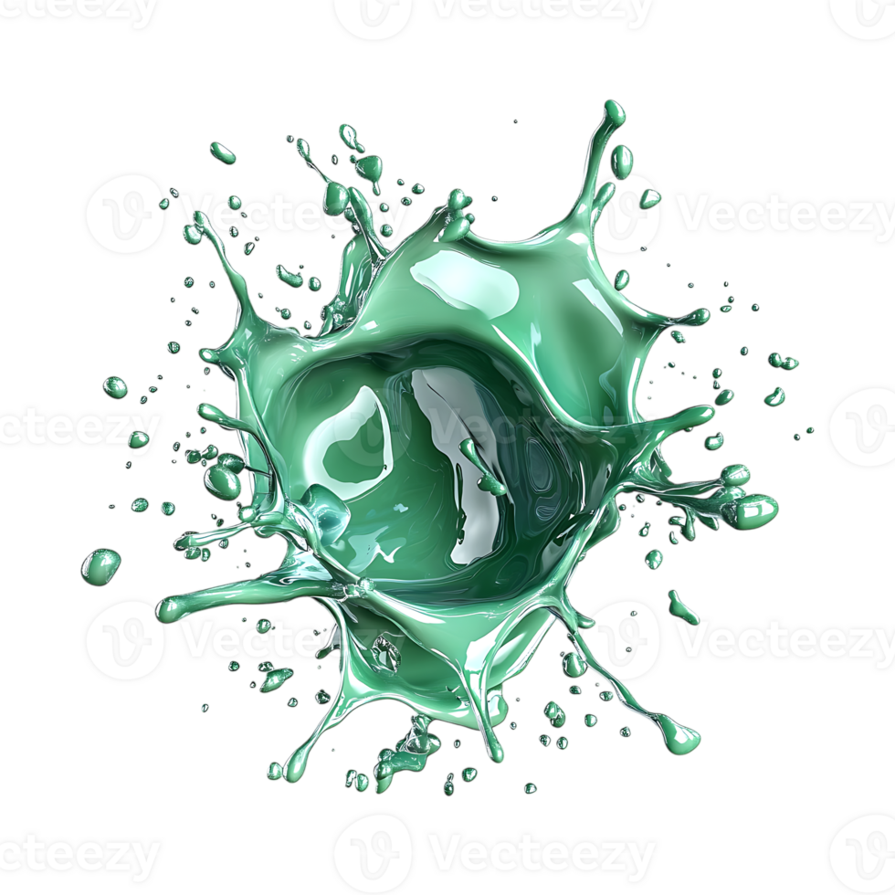 Abstract futuristic 3D jade liquid texture on a transparent background png