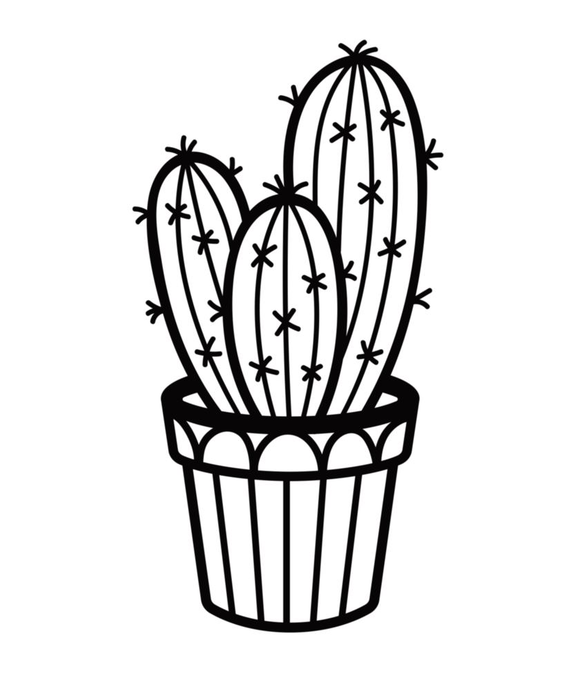Cactus outline plant png