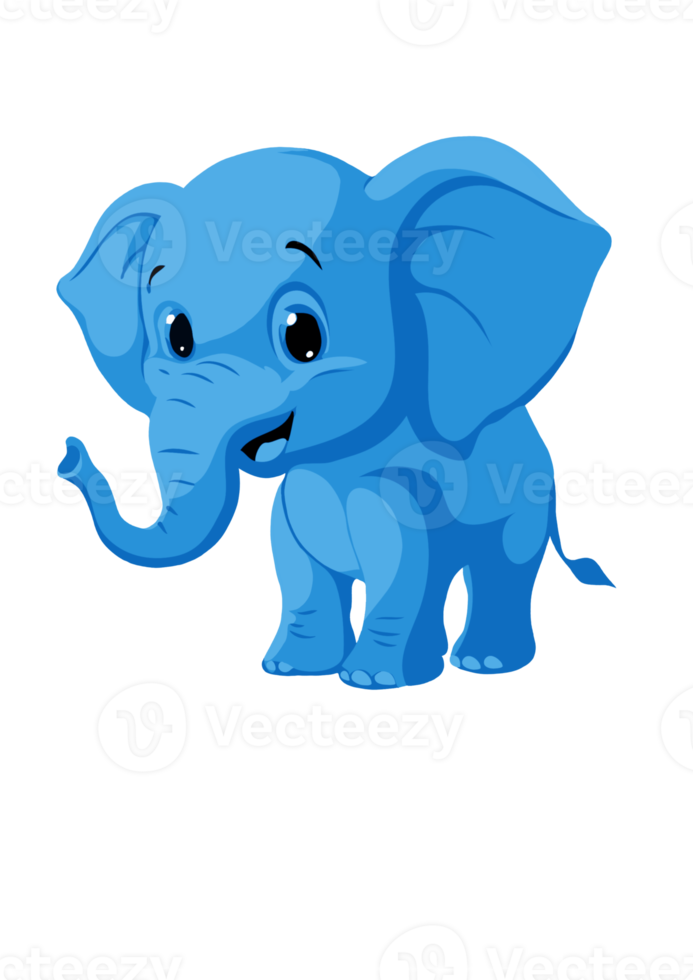 Young cute elephant. Baby elephant. Illustration for children. Smile animal. png