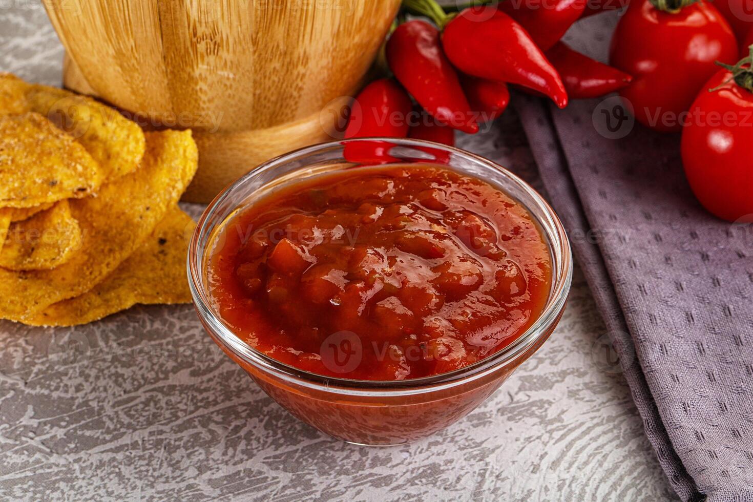 Spicy mexican sauce Salsa dip photo