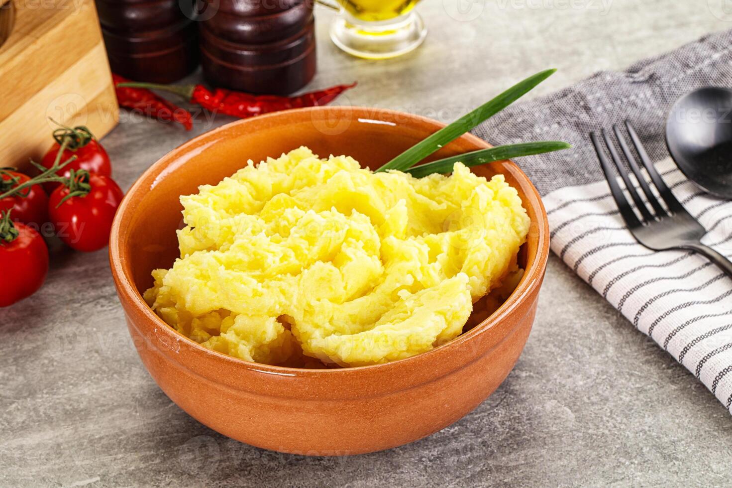 Mashed potato Puree with butter photo