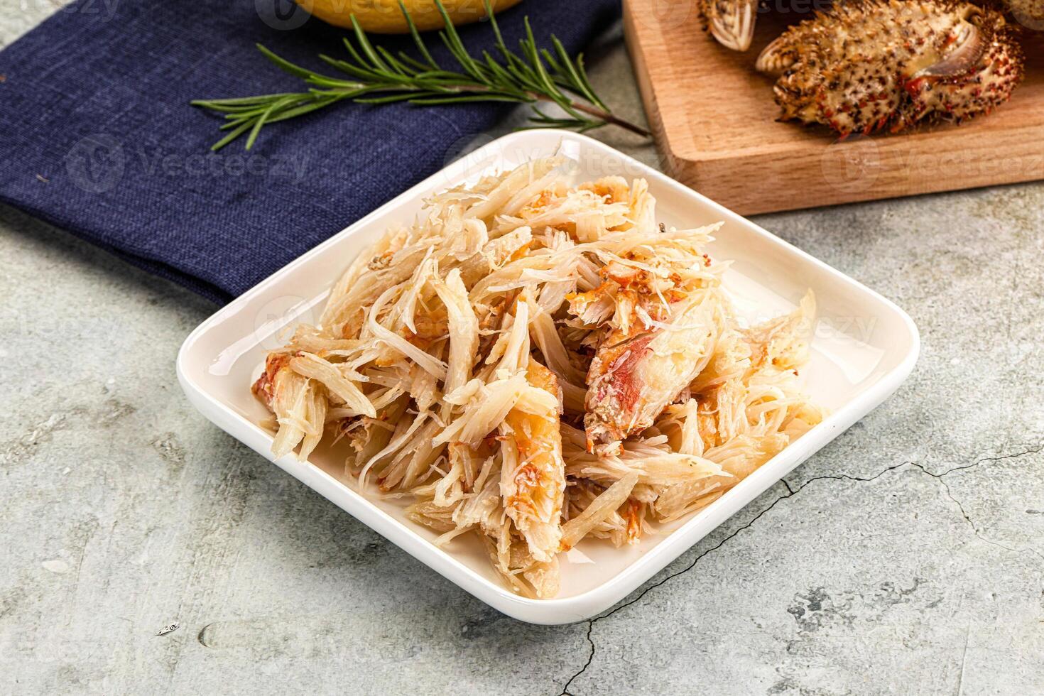 Wild natural crab meat for salad photo
