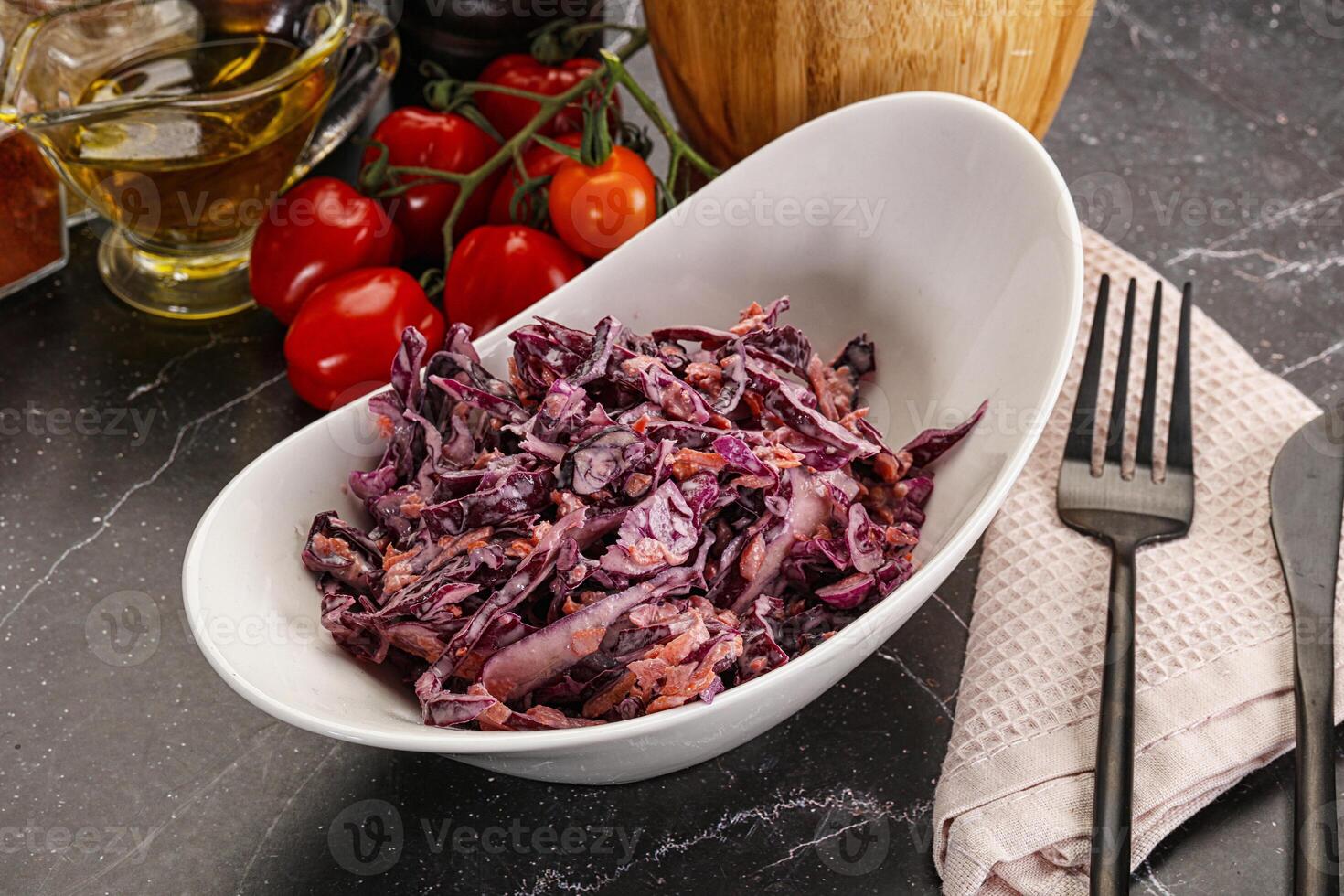 Coleslaw salad with cabbage and carrot photo