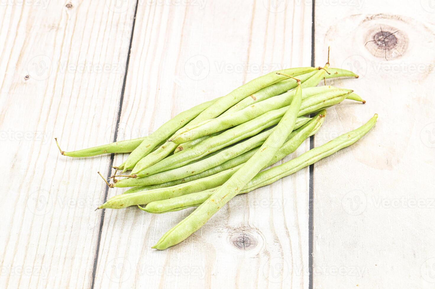 Raw fresh young green bean photo
