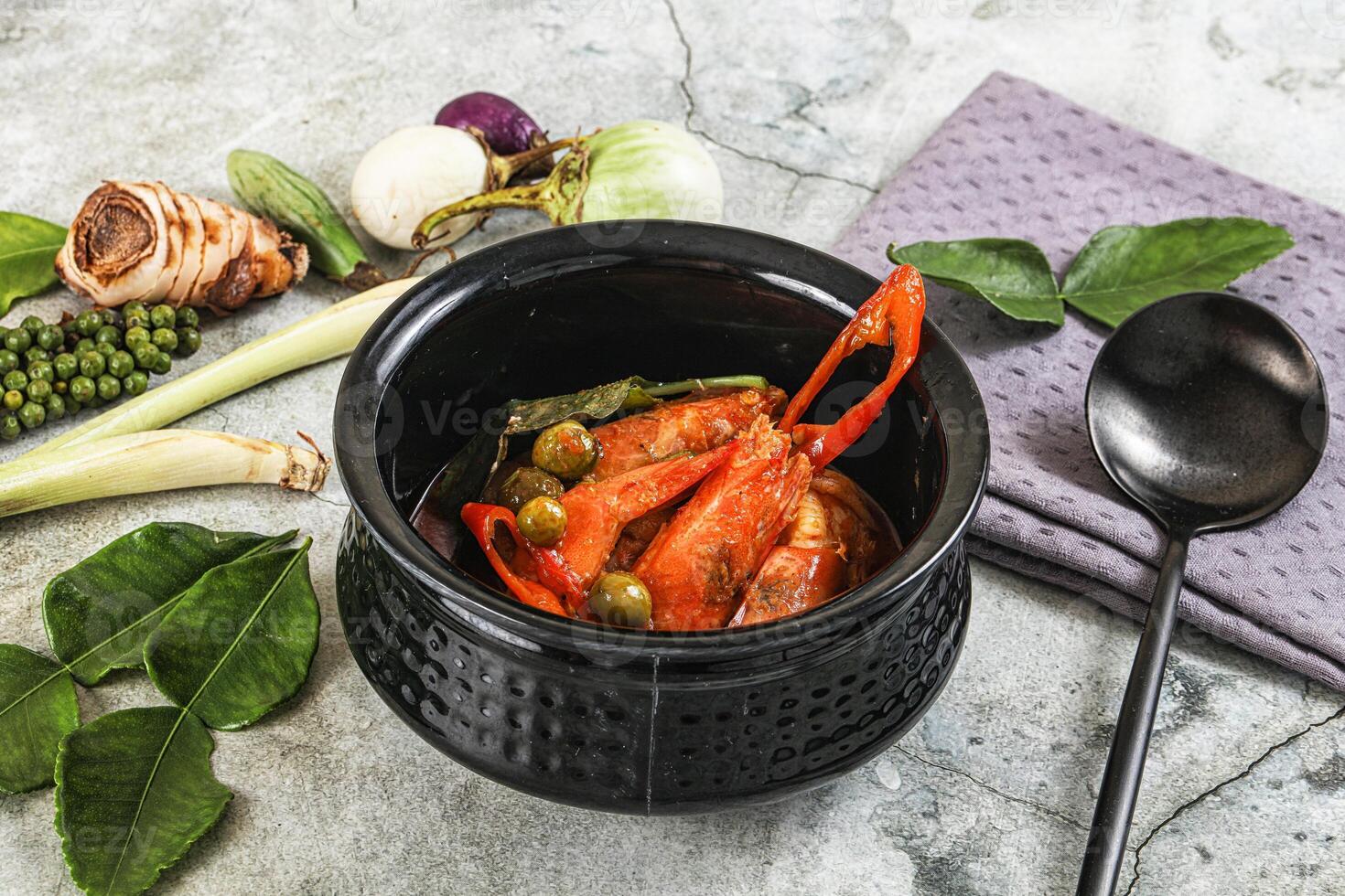 Thai Panang curry witn prawn photo