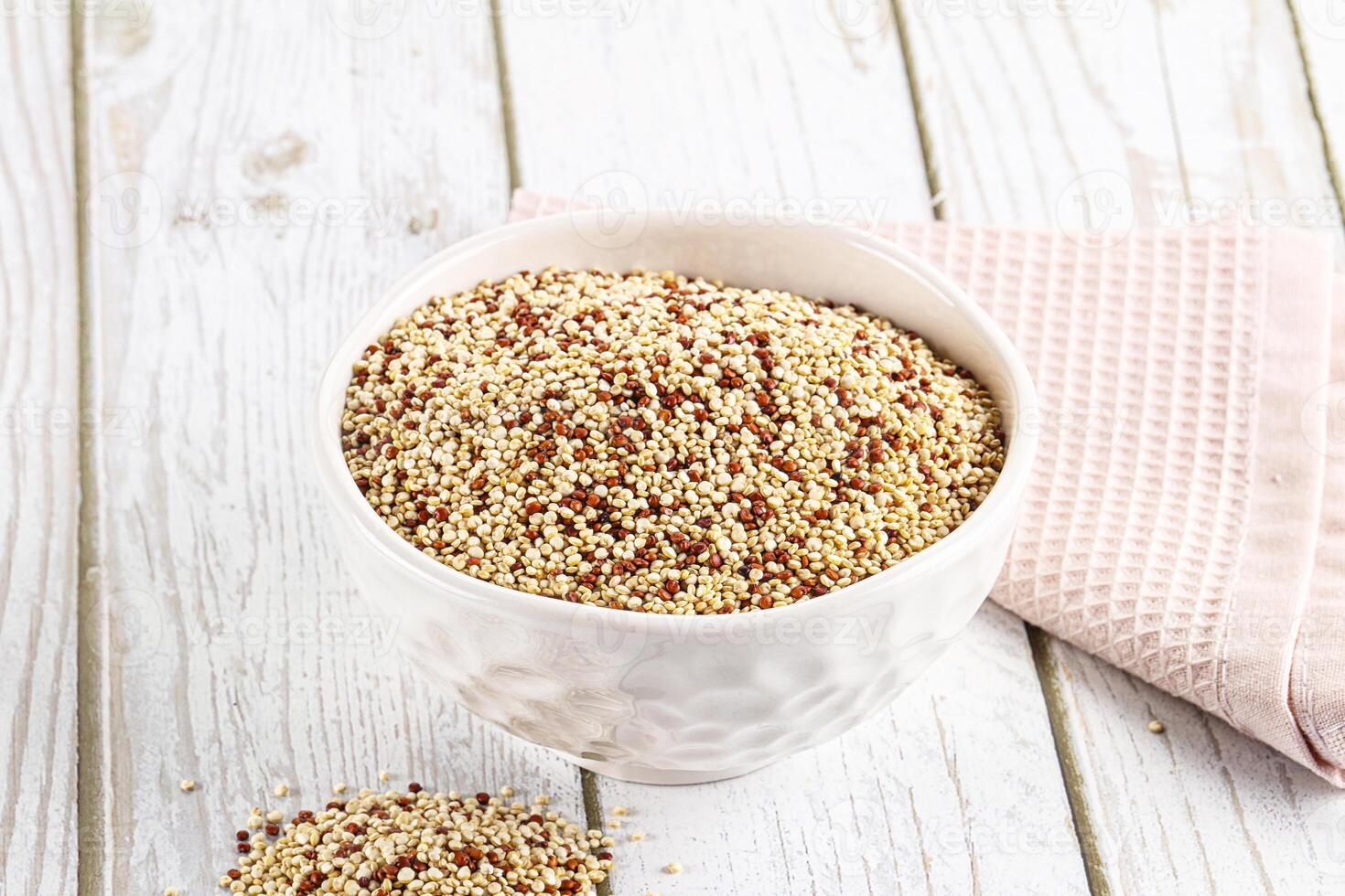 Raw dry quinoa cereal grain photo