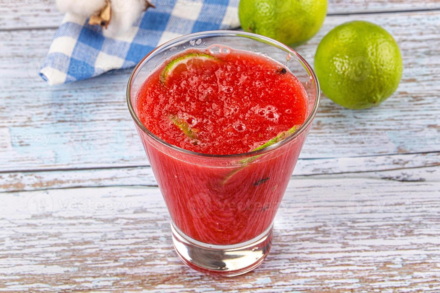 Cold and sweet Watermelon smoothie photo