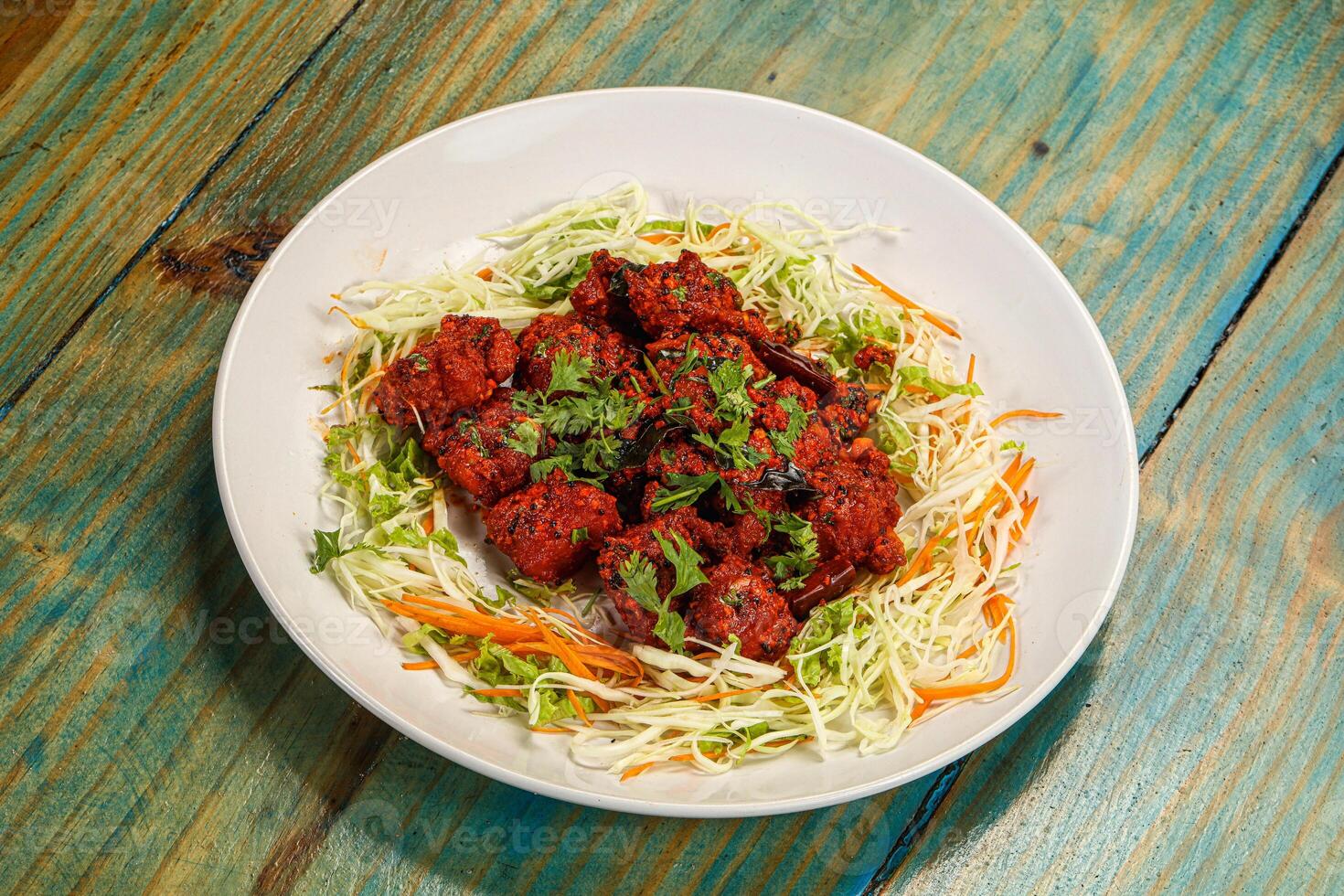 Indian cuisine - Red Chicken 65 photo