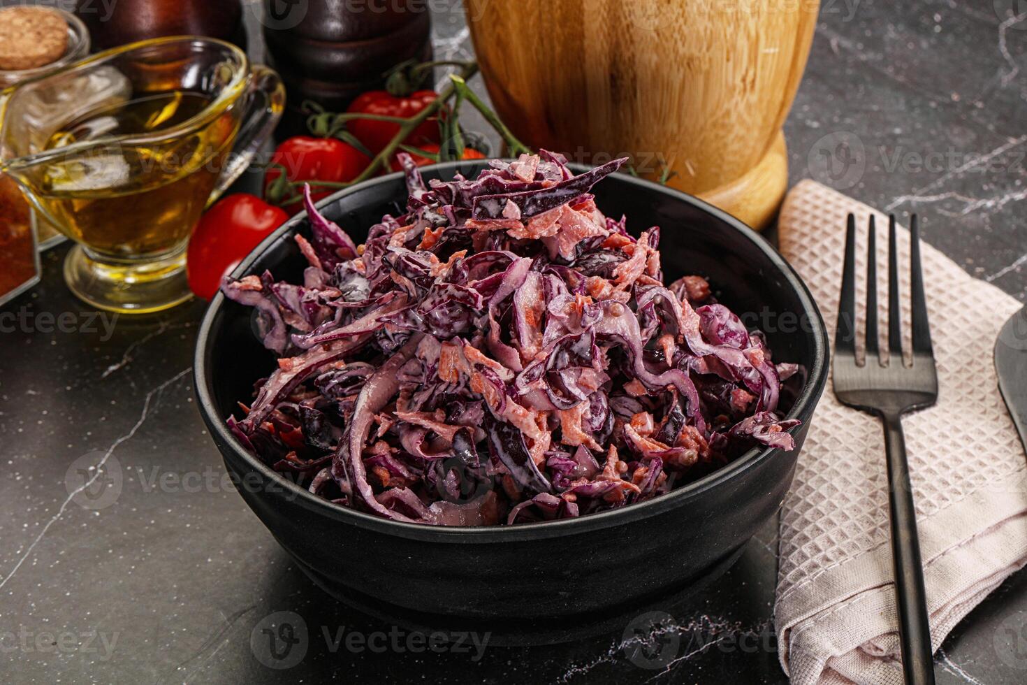 Coleslaw salad with cabbage and carrot photo
